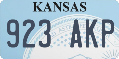 KS license plate 923AKP