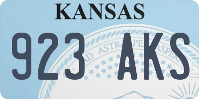 KS license plate 923AKS