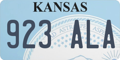 KS license plate 923ALA