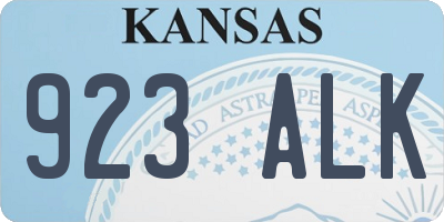 KS license plate 923ALK