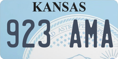 KS license plate 923AMA