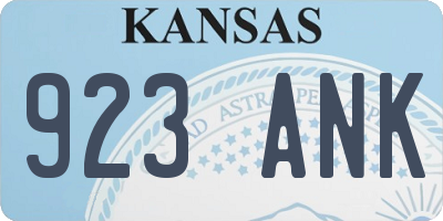 KS license plate 923ANK