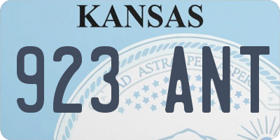 KS license plate 923ANT