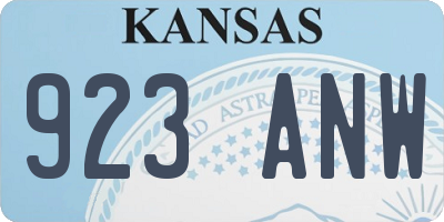 KS license plate 923ANW