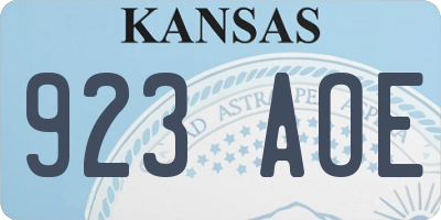 KS license plate 923AOE