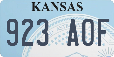 KS license plate 923AOF