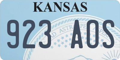 KS license plate 923AOS