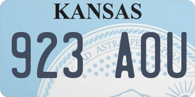KS license plate 923AOU