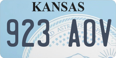 KS license plate 923AOV