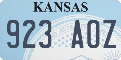 KS license plate 923AOZ