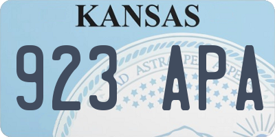KS license plate 923APA