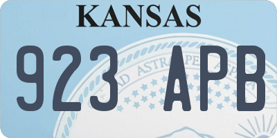 KS license plate 923APB