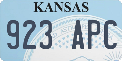 KS license plate 923APC