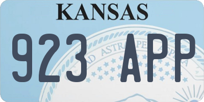 KS license plate 923APP