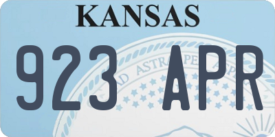 KS license plate 923APR