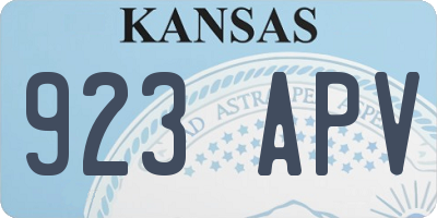 KS license plate 923APV