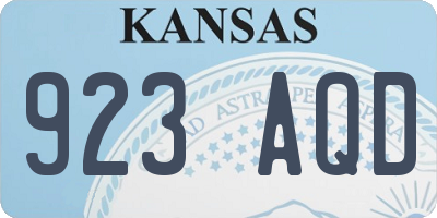 KS license plate 923AQD