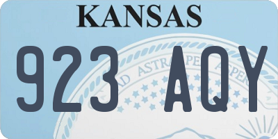 KS license plate 923AQY