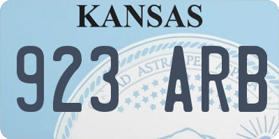 KS license plate 923ARB