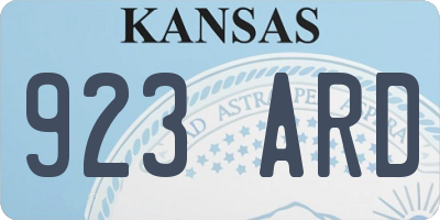 KS license plate 923ARD