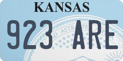 KS license plate 923ARE