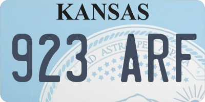 KS license plate 923ARF