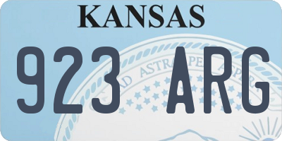 KS license plate 923ARG
