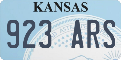 KS license plate 923ARS