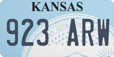 KS license plate 923ARW