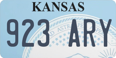 KS license plate 923ARY