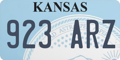 KS license plate 923ARZ