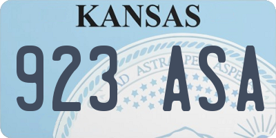 KS license plate 923ASA