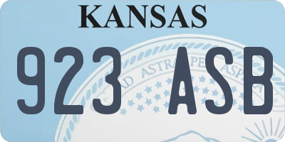 KS license plate 923ASB