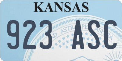 KS license plate 923ASC