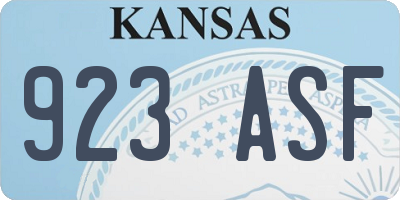 KS license plate 923ASF