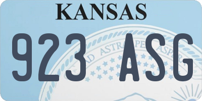 KS license plate 923ASG