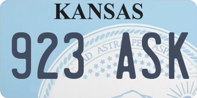 KS license plate 923ASK