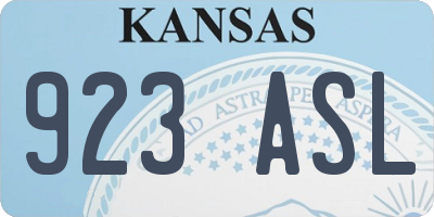 KS license plate 923ASL
