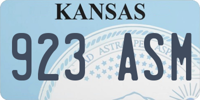 KS license plate 923ASM
