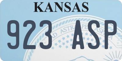 KS license plate 923ASP