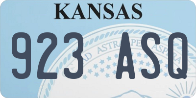 KS license plate 923ASQ