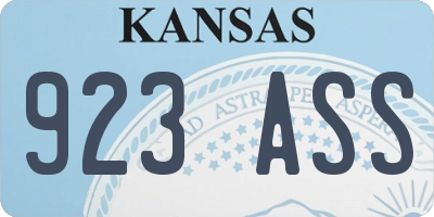 KS license plate 923ASS