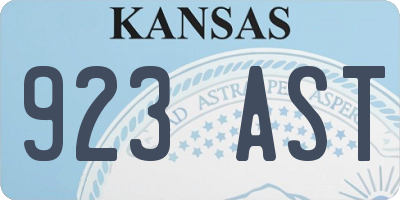KS license plate 923AST
