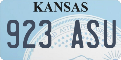 KS license plate 923ASU