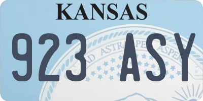 KS license plate 923ASY