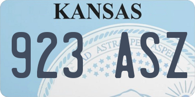 KS license plate 923ASZ