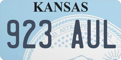 KS license plate 923AUL
