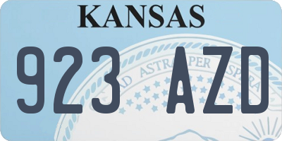 KS license plate 923AZD