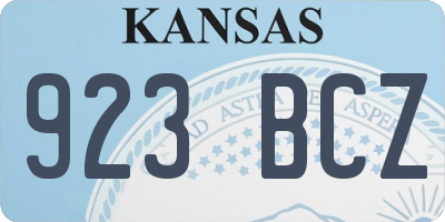 KS license plate 923BCZ