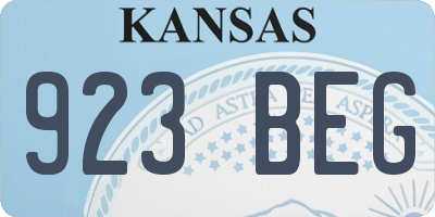 KS license plate 923BEG